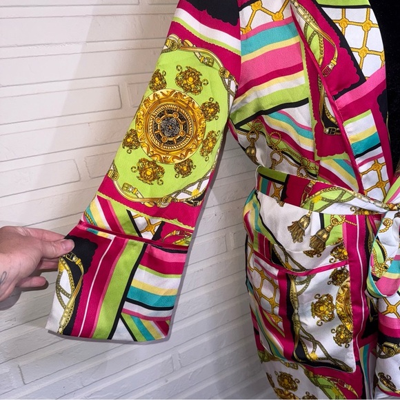 Luxy USA Colorful Print Tie Waist Kimono Women’s Size Medium - Picture 5 of 12